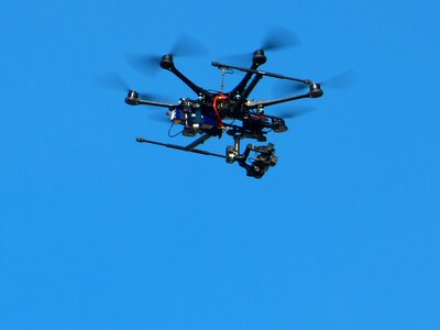 Drone camera helicopter flying