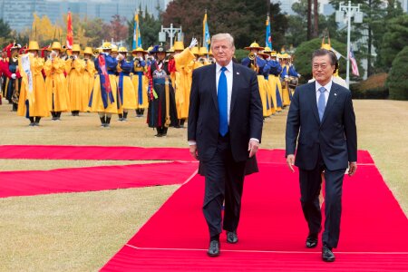 President Trump and First Lady Melania Trump visit South Korea photo