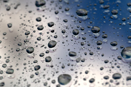 Water Droplets on Glass photo