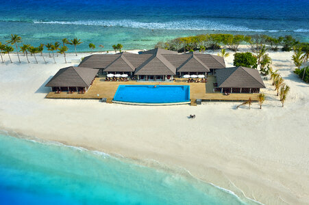 Tropical Resort landscape from birds-eye view photo