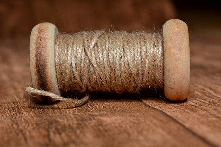 Thread yarn close up photo
