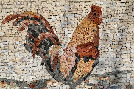 Colourful mosaic rooster photo