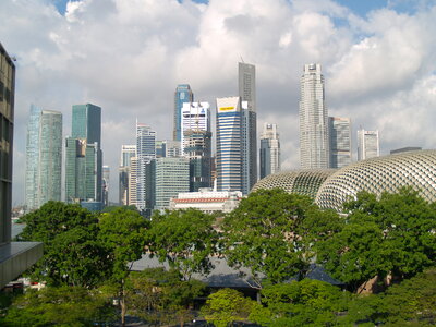 Modern buildings of Singapore skyline landscape photo