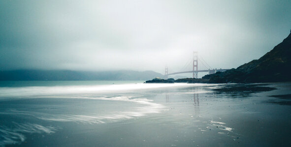 Baker Beach with Golden Gate Bridge in San Francisco, California