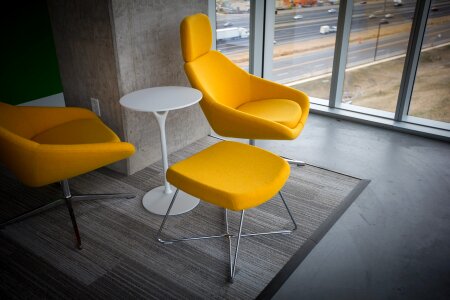 Yellow chair in elegant modern lounge photo