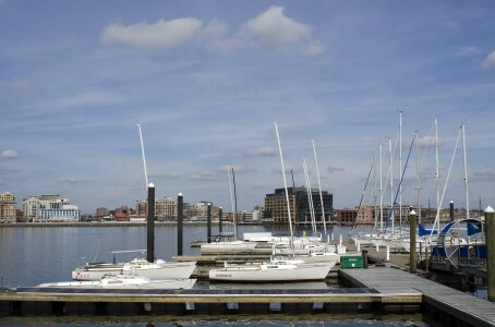 ships docked at the south end of the Inner Harbor in Baltimore photo
