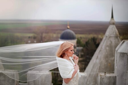 Beautiful bride castle photo