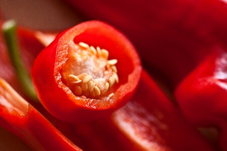 The grain of paprika red red pepper photo