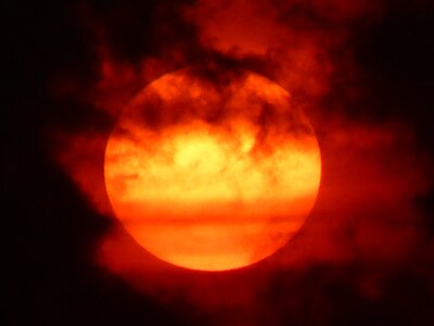 Fire sky clouds