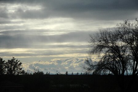 Silhouette landscape cloudy photo
