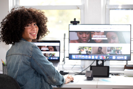 Woman in home photo