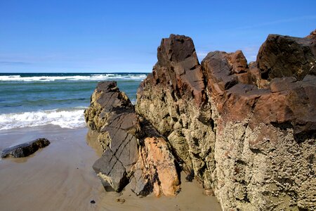 Beach beach erosion big rocks photo