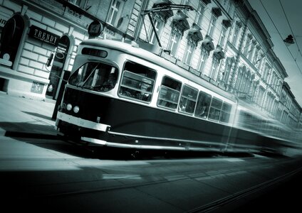 Kraków tram speed photo
