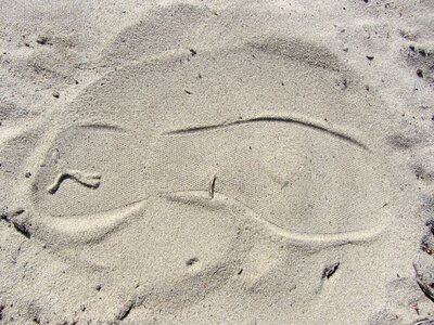 Sand footprints sole photo