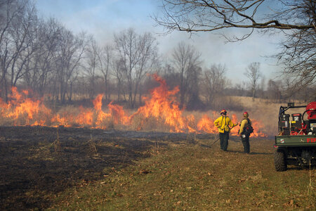 Firefighters oversee burn