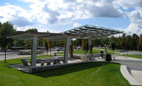 Town Center Park picnic shelter in Wilsonville, Oregon photo