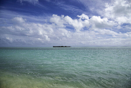 Island in the blue-green waters of Florida Bay photo