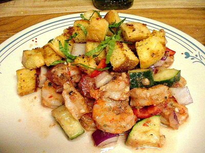 Garlic prawn salad