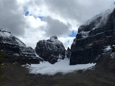 The trail of the Plain of Six Glaciers in Banff National Park