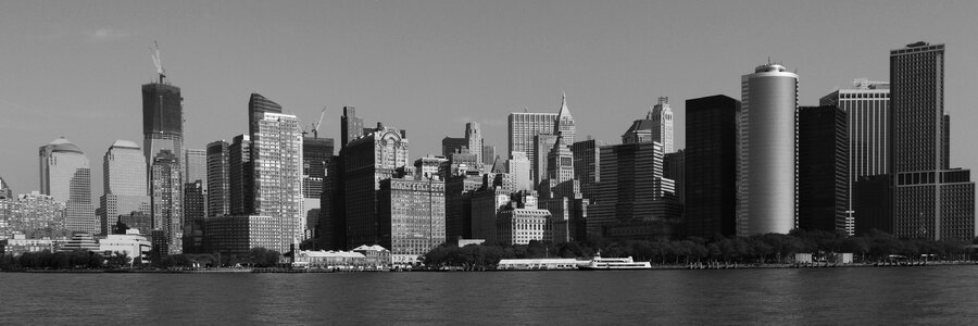 Manhattan cityscape river photo