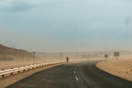 Road wind desert photo