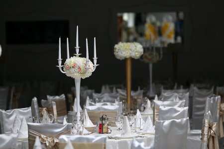 Fancy dinner table wedding venue photo