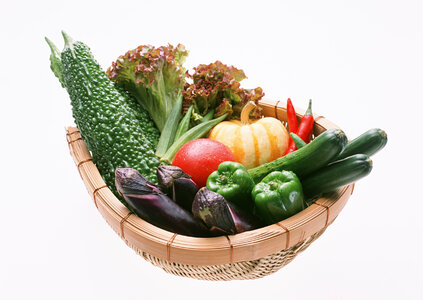 Fresh vegetables in the basket photo