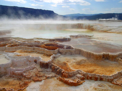 Mammoth Springs in Yellowstone National Park, Wyoming photo