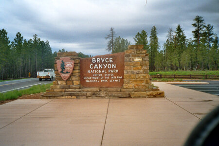Sign of Bryce Canyon National Park, Utah photo