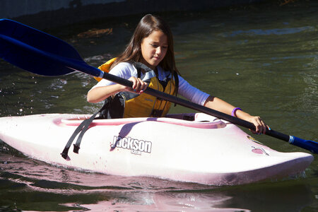 Child in a kayak photo