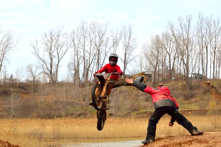 Dangerous action jump photo