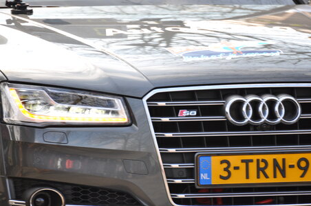 Audi S8 hood and grill details photo
