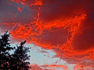 Sunset summer rain clouds photo