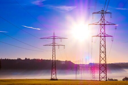 High voltage sunrise clouds photo