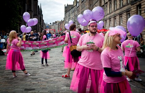 Performers balloons pink photo