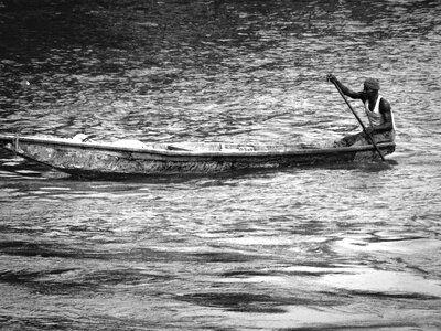 Fisherman fish canoe