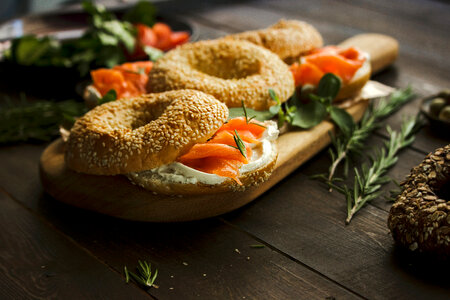 Sandwich made on bagels