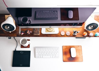 Computer desk table photo