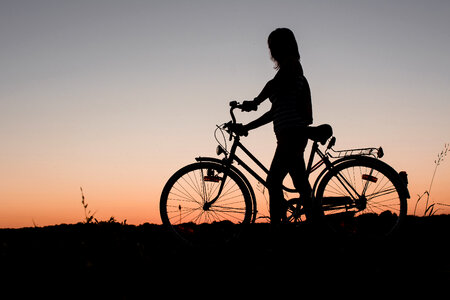 Girl with Bicycle photo