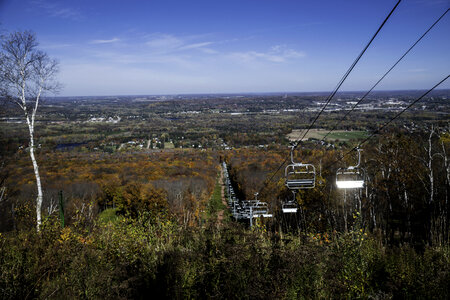 Ski Lifts during the fall and landscape at Rib Mountain State Park photo