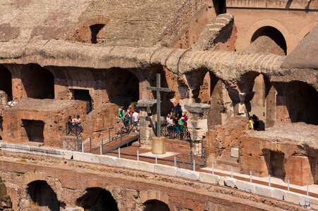 Interior of the Colosseum, the cross. Rome, Italy