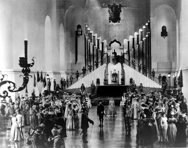 Hollywood set with people in 1923