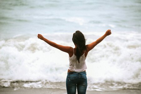 Blue jeans lady