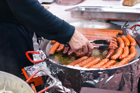 Sausages at a market photo