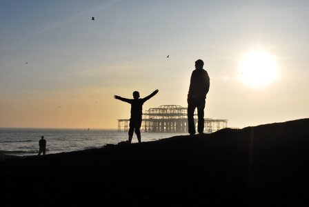 Shadow beach sea photo