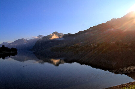 Lake and Mountains landscapes with reflection