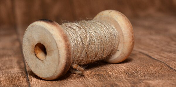 Yarn jute wool close up photo
