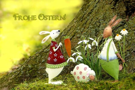 Greeting card happy easter text figure