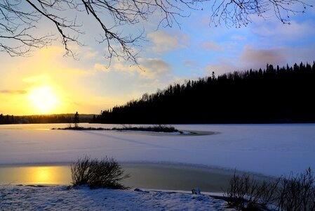 Sun twilight winter photo