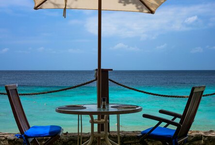 Beach chair coast photo